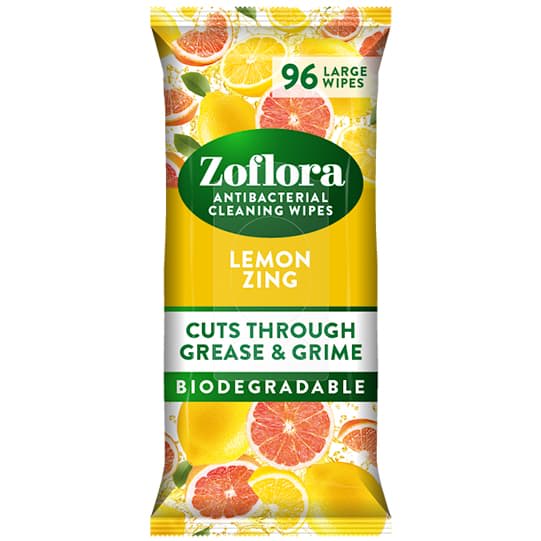 "Zoflora" Antibakterinės Valymo servetėlės 96vnt - Lemon Zing