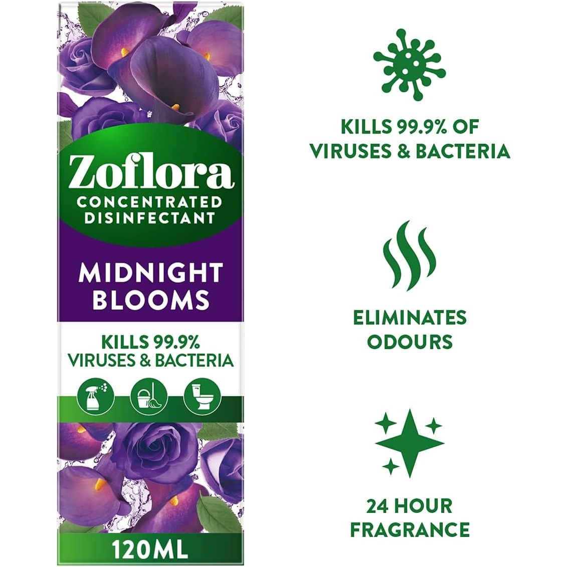 "Zoflora" Koncentruotas Dezinfekantas 120ml - Midnight Blooms