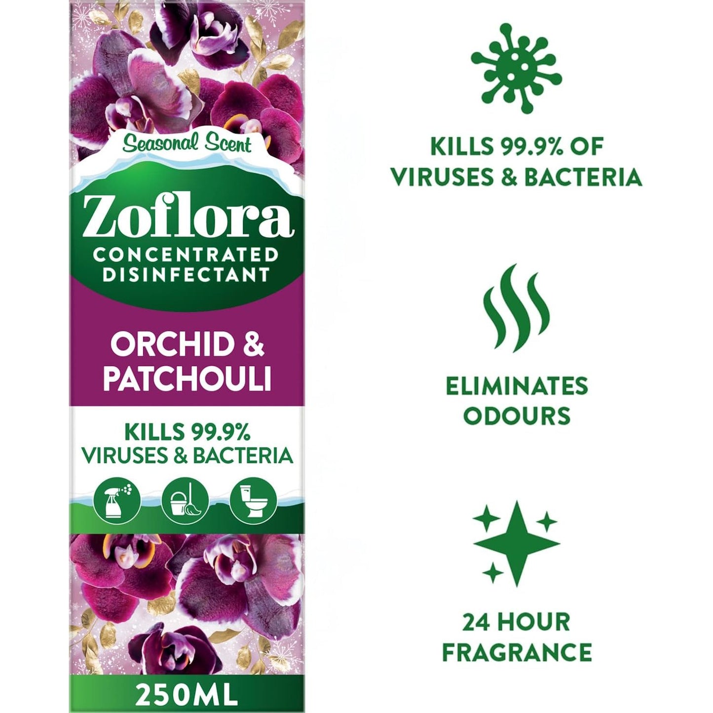 "Zoflora" Koncentruotas Dezinfekantas 250ml - Orchid & Patchouli