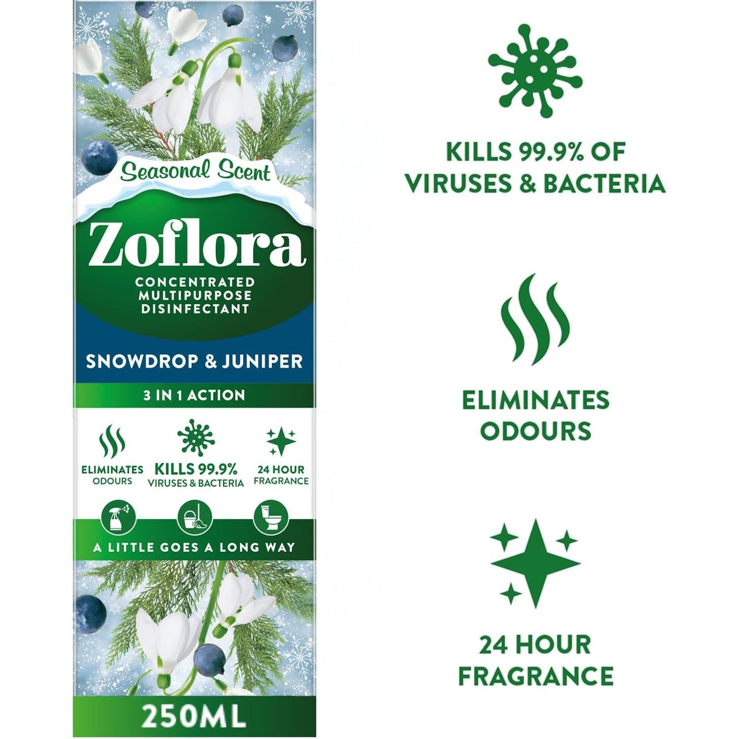 "Zoflora" Koncentruotas Dezinfekantas 250ml - Snowdrop & Juniper