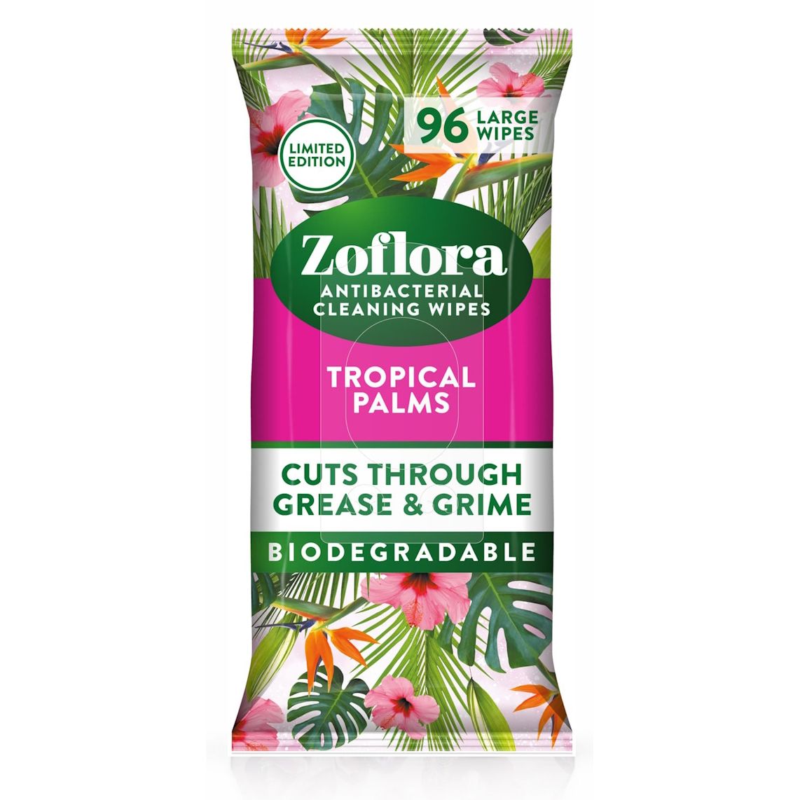 "Zoflora" Antibakterinės Valymo servetėlės 96vnt - Tropical Palms