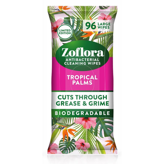 "Zoflora" Antibakterinės Valymo servetėlės 96vnt - Tropical Palms